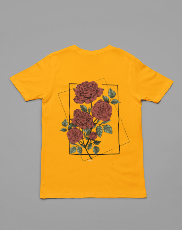 The Flowers - Mustard Yellow Oversized Premium TShirt