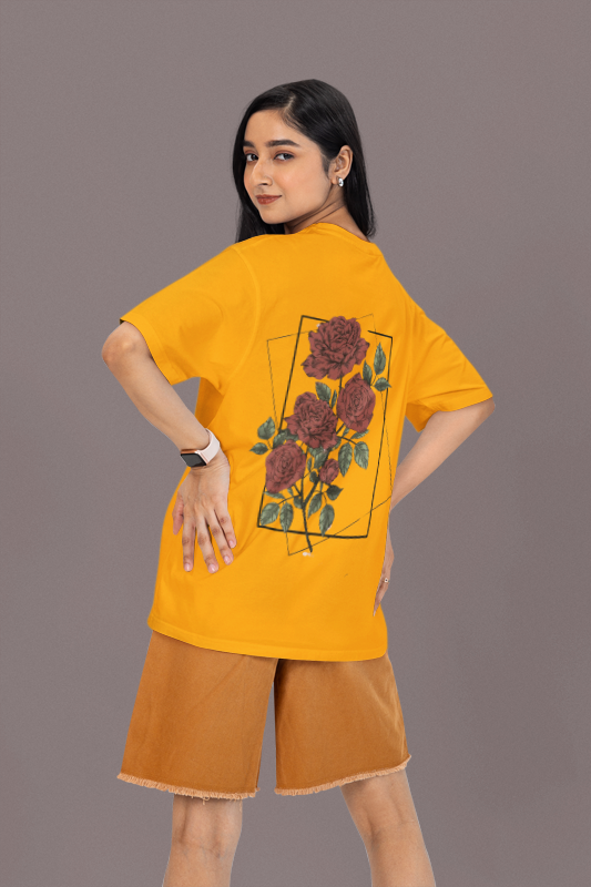 The Flowers - Mustard Yellow Oversized Premium TShirt