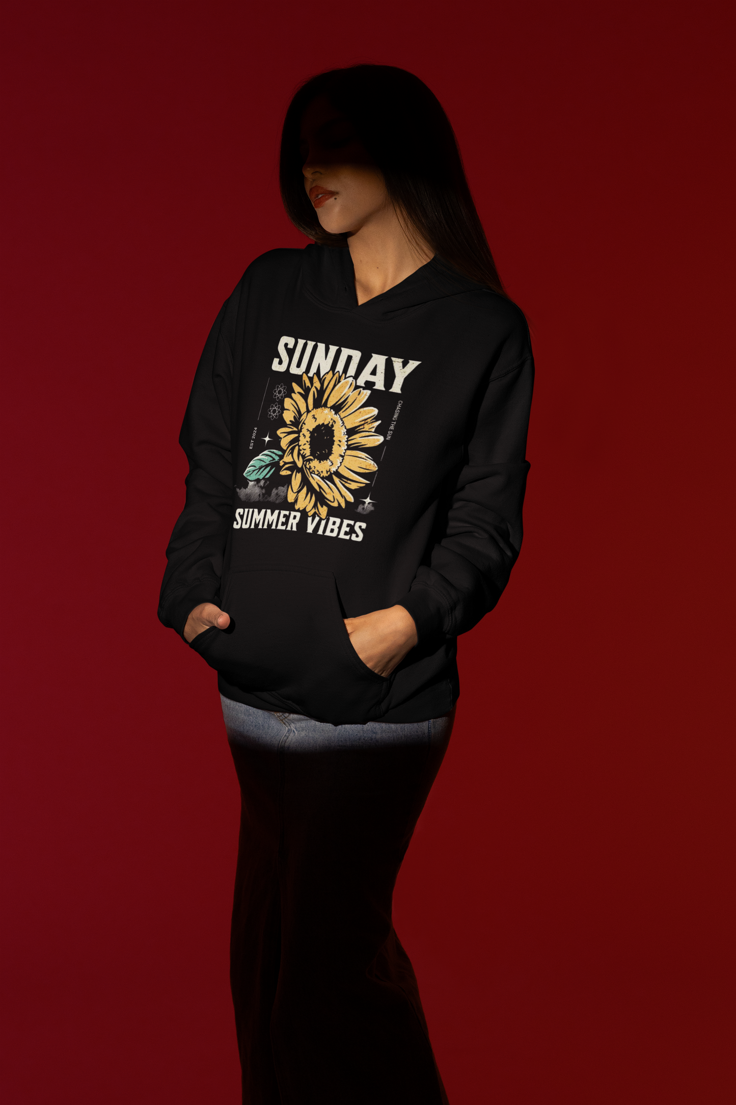 Sunday Summer Vibes Black Premium Hoodie