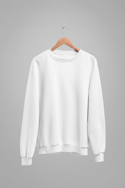 Pure White Cotton Sweatshirt