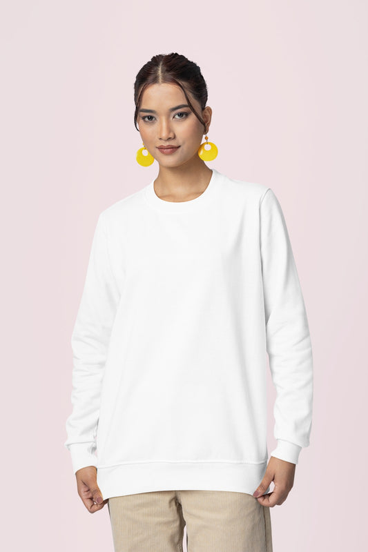 Pure White Cotton Sweatshirt