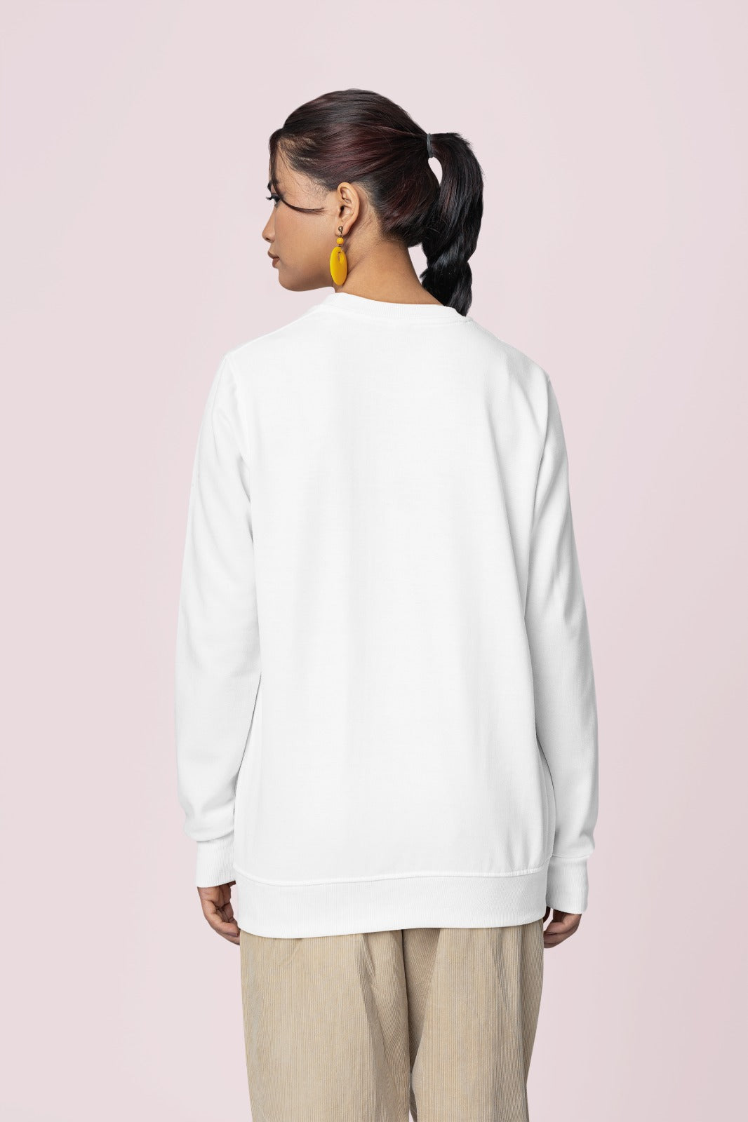 Pure White Cotton Sweatshirt