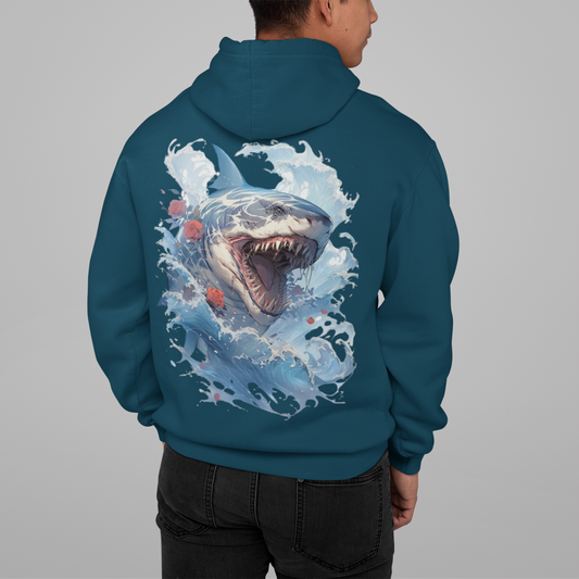 Shark Attack Petrol Blue Premium Sweatshirt