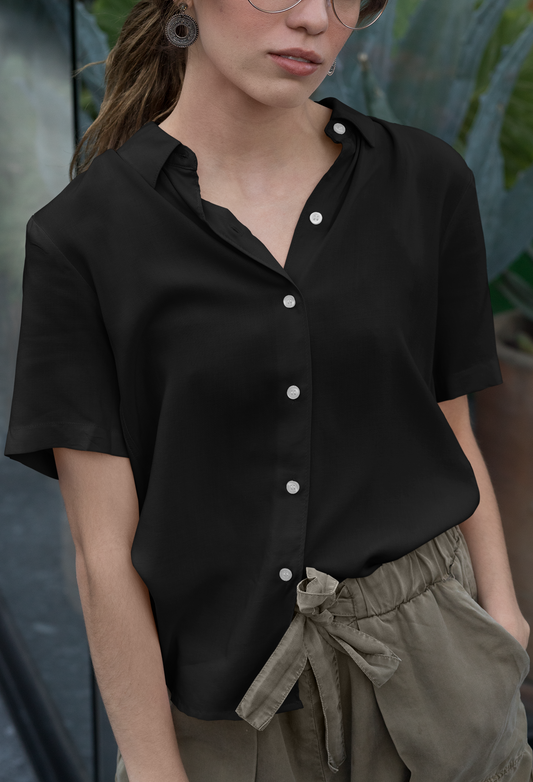 Black Oversized Shirt Pure Cotton