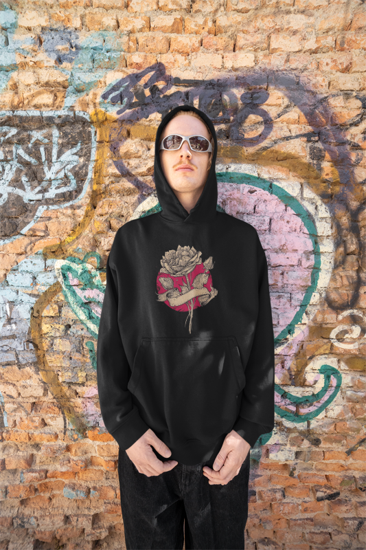 Flower Black Premium Hoodie