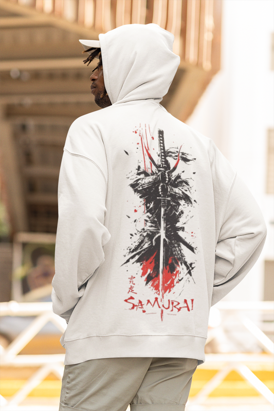 Samurai White Premium Hoodie