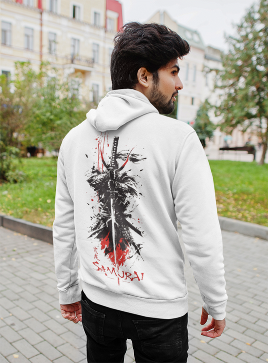 Samurai White Premium Hoodie