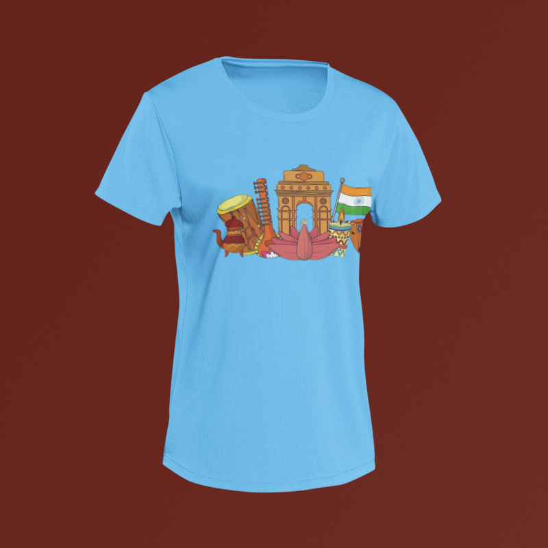 Indian Culture SkyBlue Premium TShirt