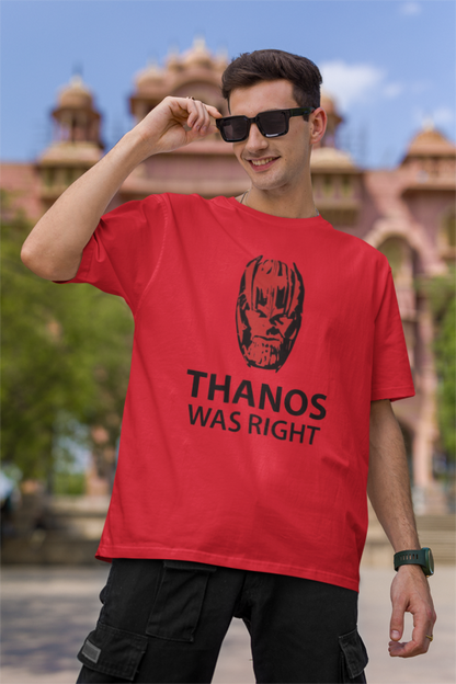 Thanos Was Right Red Premium Oversized