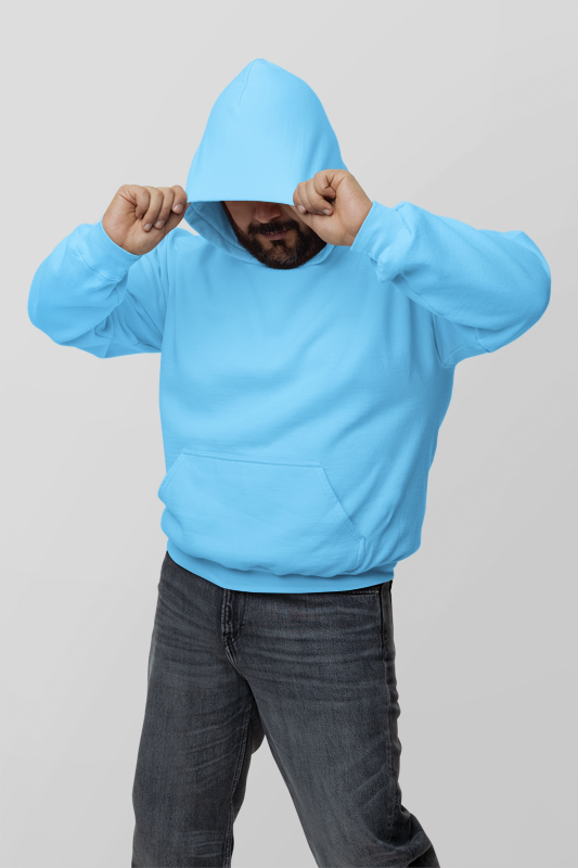Sky Blue Cotton Premium Hoodie