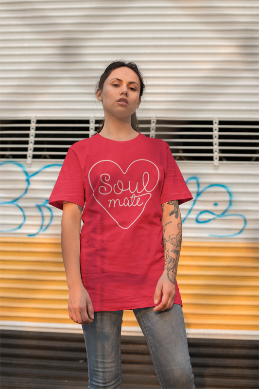 Soul Mates - Red Oversized Premium TShirt