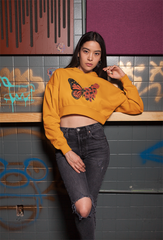 Relief Mustard Yellow Premium Cropped Hoodie