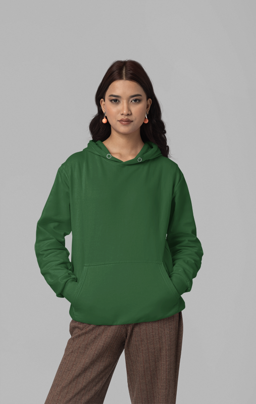 Bottle Green Cotton Premium Hoodie